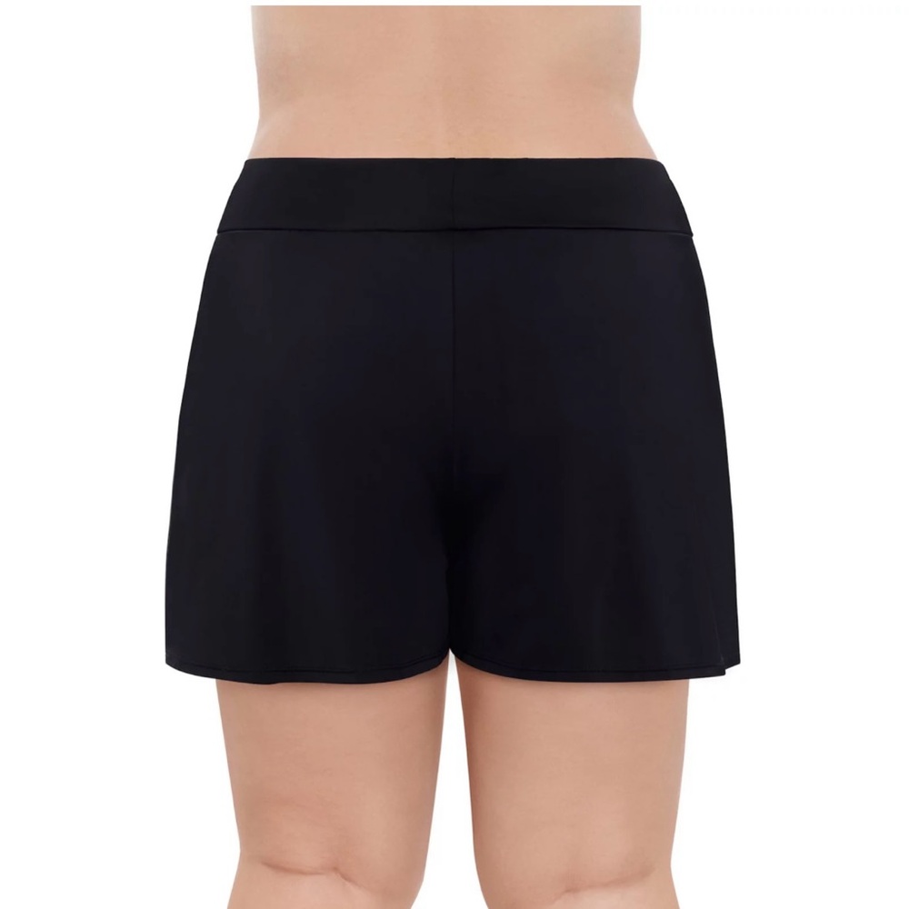 NWT Beautikini Women's Black  swim shorts side cut comfy stretchy waist